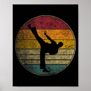 Karate Gift Retro Style Vintage Funny 70s 80s 90s Poster