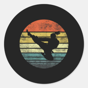 Karate Gifts Funny Taekwondo Coach Retro Vintage Classic Round Sticker