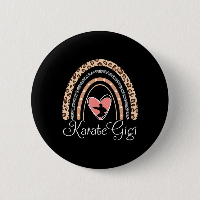 Karate Gigi Boho Rainbow Funny Karate Gigi  6 Cm Round Badge (Front)
