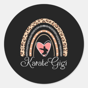 Karate Gigi Boho Rainbow Funny Karate Gigi  Classic Round Sticker