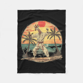 Karate Giraffe Animal Mma Taekwondo Martial Arts Fleece Blanket