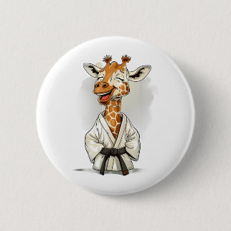 Karate Giraffe Motif Taekwondo Jiu-Jitsu Mma 6 Cm Round Badge