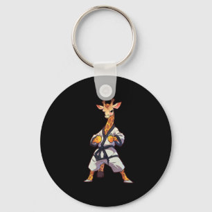 Karate Giraffe Taekwondo Martial Arts Fighter Key Ring