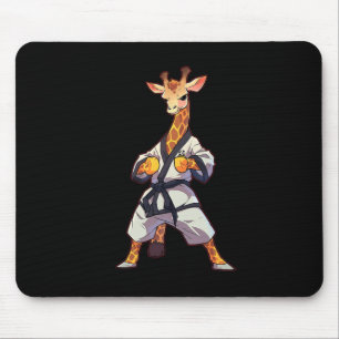 Karate Giraffe Taekwondo Martial Arts Fighter Mouse Mat