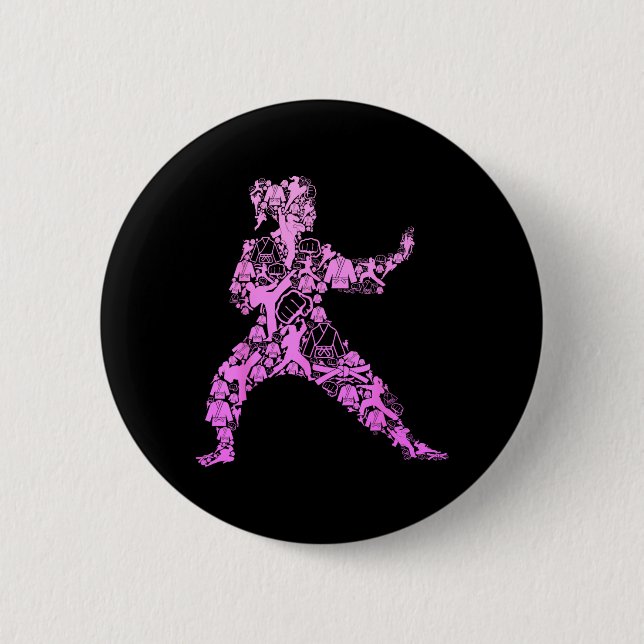 Karate Girl 6 Cm Round Badge (Front)