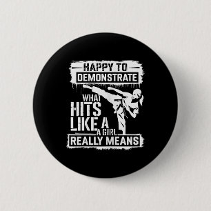 Karate Girl Attitude Empowerment Quote 6 Cm Round Badge