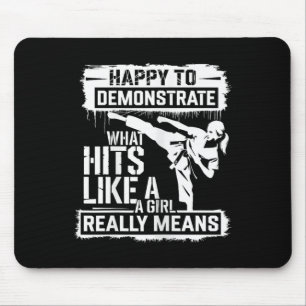 Karate Girl Attitude Empowerment Quote Mouse Mat
