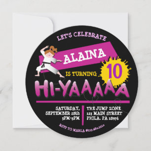 Karate Girl Birthday Party Invitation Invitation