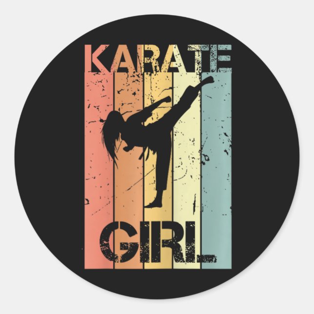 Karate Girl  Classic Round Sticker (Front)