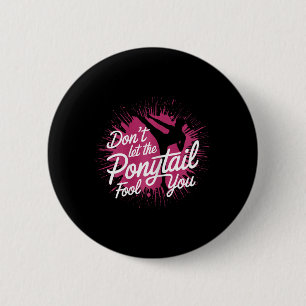 Karate Girl Confidence With Kick 6 Cm Round Badge