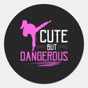 Karate Girl Cute But Dangerous Martial Arts Karate Classic Round Sticker