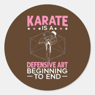 Karate Girl Defensive Art  Classic Round Sticker