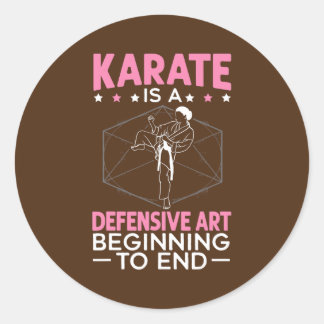 Karate Girl Defensive Art Classic Round Sticker