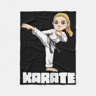Karate Girl Fighter Fleece Blanket