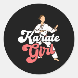 Karate Girl Fighter Self Defence Karateka Classic Round Sticker
