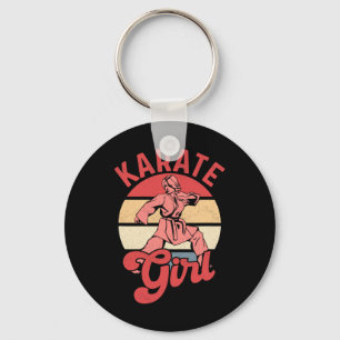 Karate Girl Karateka Self Defence Fighter Key Ring