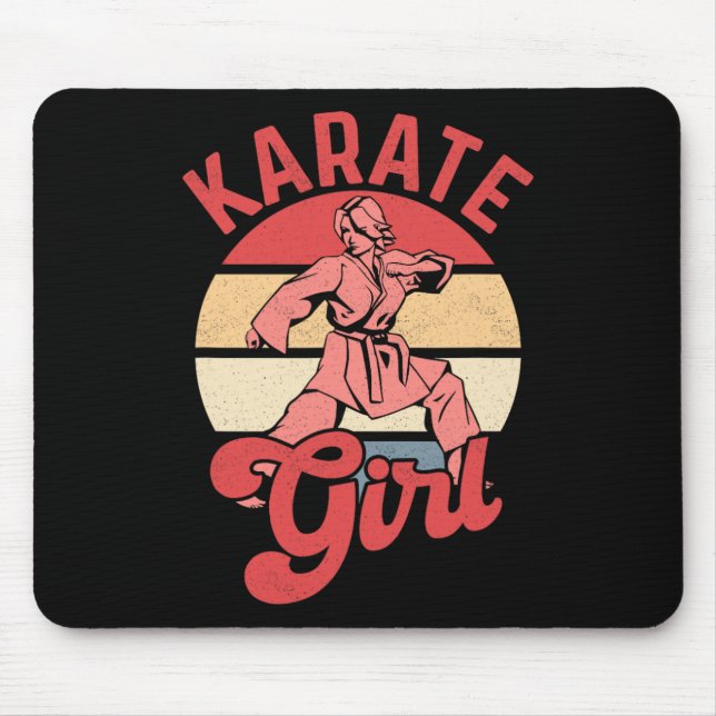 Karate Girl Karateka Self Defence Fighter  Mouse Mat (Front)