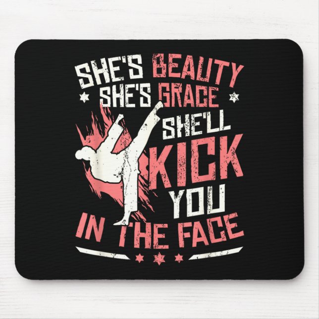 Karate Girl Loves Karate Mouse Mat (Front)