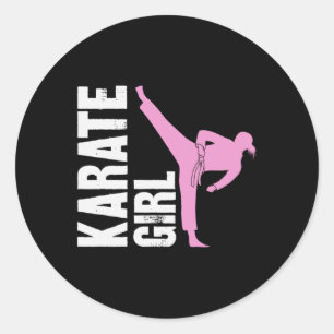 Karate Girl Martial Arts Girls Self Defence Cute Classic Round Sticker