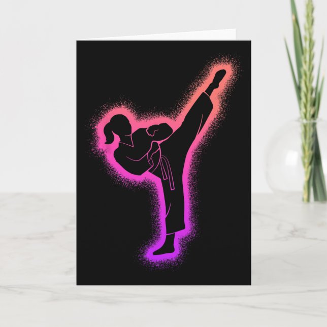 Karate Girl Martial Arts Kids Women Girls Taekwond Card (Front)
