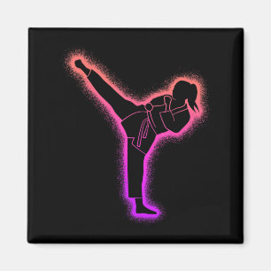 Karate Girl Martial Arts Women Girls Taekwondo Magnet