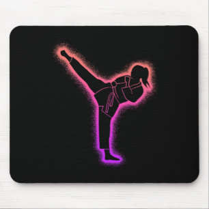 Karate Girl Martial Arts Women Girls Taekwondo  Mouse Mat