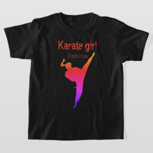 Karate Girl Personalized Name T-Shirt