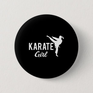 Karate Girl Ponytail Fighter White Martial Arts Ta 6 Cm Round Badge