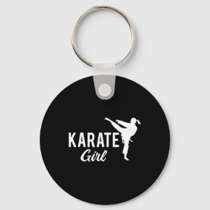 Karate Girl Ponytail Fighter White Martial Arts Ta Key Ring