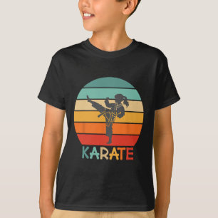 Karate Girl Retro Sunset Design With Kid - Girl Do T-Shirt
