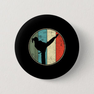 Karate Girl Retro Vintage 6 Cm Round Badge