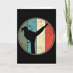 Karate Girl Retro Vintage Card