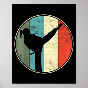 Karate Girl Retro Vintage Poster