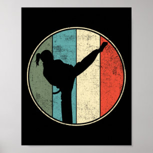 Karate Girl Retro Vintage Poster