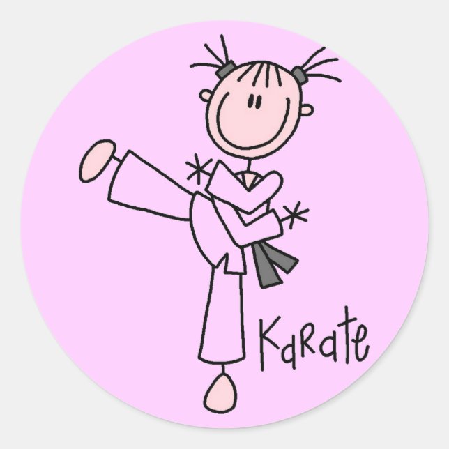 Karate Girl Tshirts and Gifts Classic Round Sticker (Front)