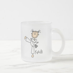 Karate Girl Tshirts and Gifts Frosted Glass Coffee Mug