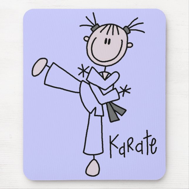 Karate Girl Tshirts and Gifts Mouse Mat (Front)