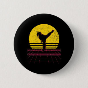 Karate Girl Vintage 6 Cm Round Badge