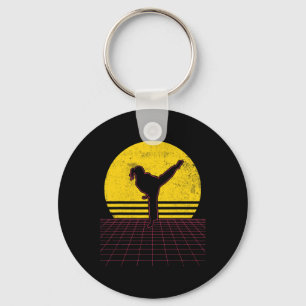 Karate Girl Vintage Key Ring