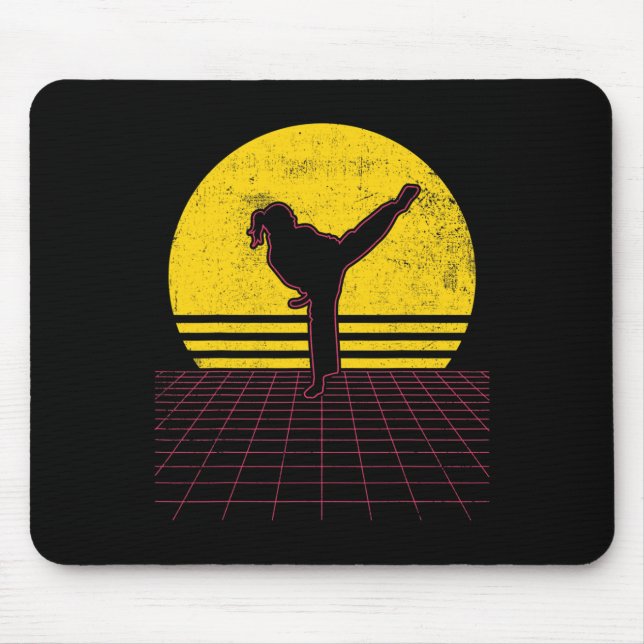 Karate Girl Vintage  Mouse Mat (Front)