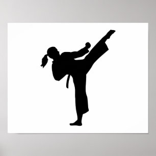 Karate girl woman poster