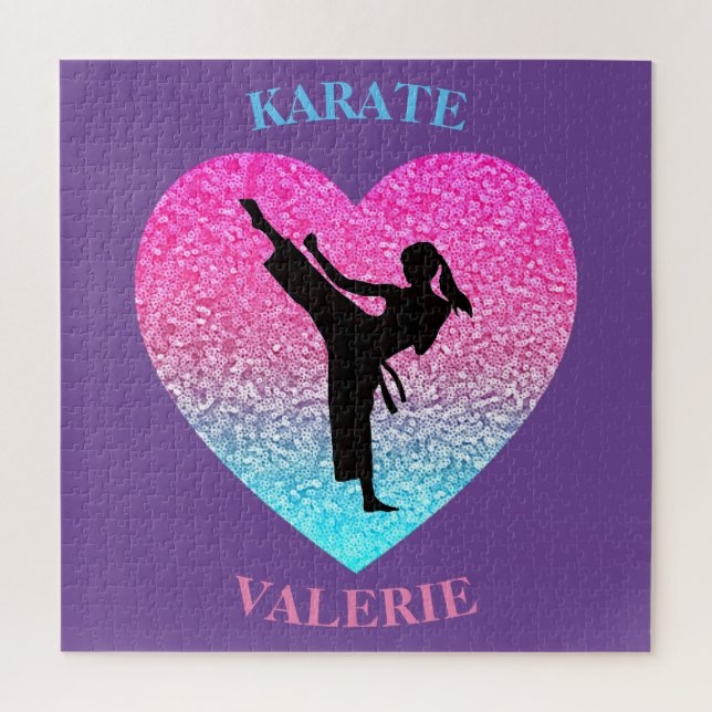 Karate Girls Heart Puzzle (Vertical)