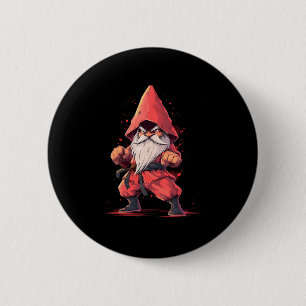 Karate Gnome Taekwondo Martial Arts Fighter  6 Cm Round Badge
