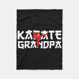 Karate Grandpa Black Belt Fighting Lifestyle Karat Fleece Blanket