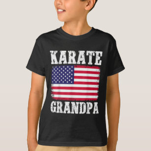 Karate Grandpa Patriotic Usa Flag Martial Arts 4th T-Shirt