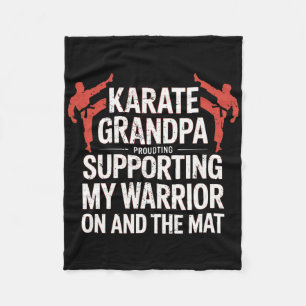 Karate Grandpa Supporting My Warrior Karate Grandf Fleece Blanket