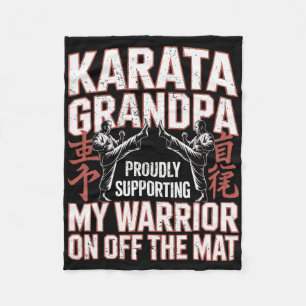 Karate Grandpa Supporting My Warrior Karate Grandf Fleece Blanket