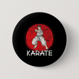 Karate Grunge Design A Man In Anime Style Does Pun 6 Cm Round Badge