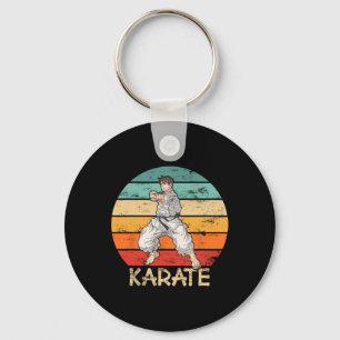 Karate Grunge Design Karate Fighter Makes Punch In Key Ring