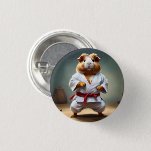 Karate Guinea Pig, 3 Cm Round Badge